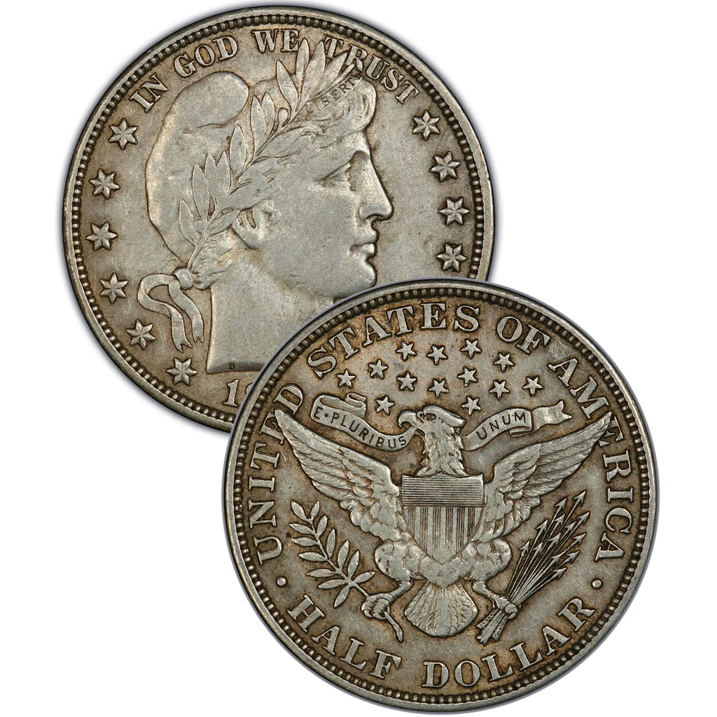 1900 Proof Barber Half Dollar obverse showing mirror fields and frosted Liberty portrait